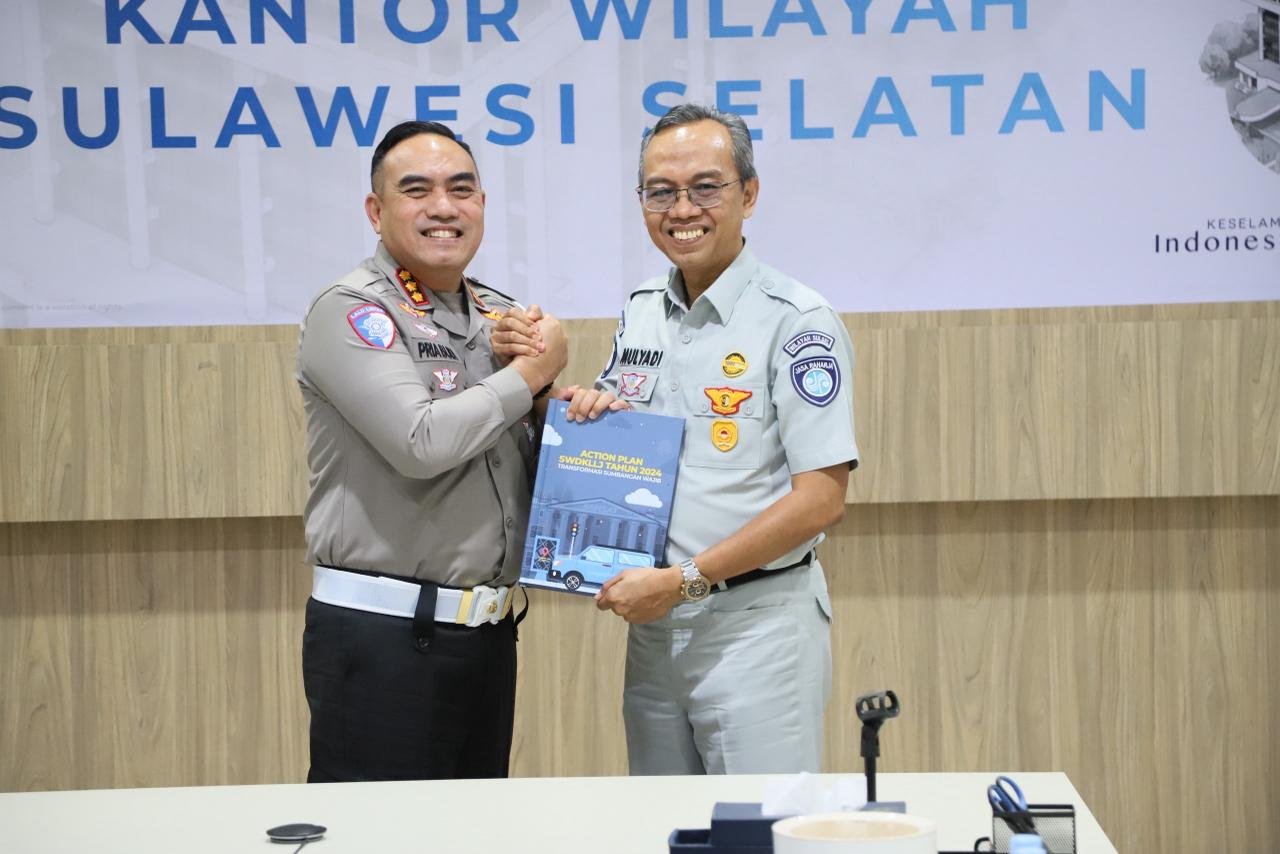 Perkuat Sinergitas, Jasa Raharja dan Ditlantas Polda Sulsel Siapkan Strategi Peningkatan Kepatuhan Pajak Kendaraan