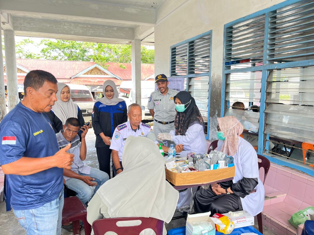 Jasa Raharja Gelar Pemeriksaan Kesehatan Gratis (MUKL) dan Pelatihan Pertolongan Pertama Gawan Darurat (PPGD) di Terminal Meulaboh