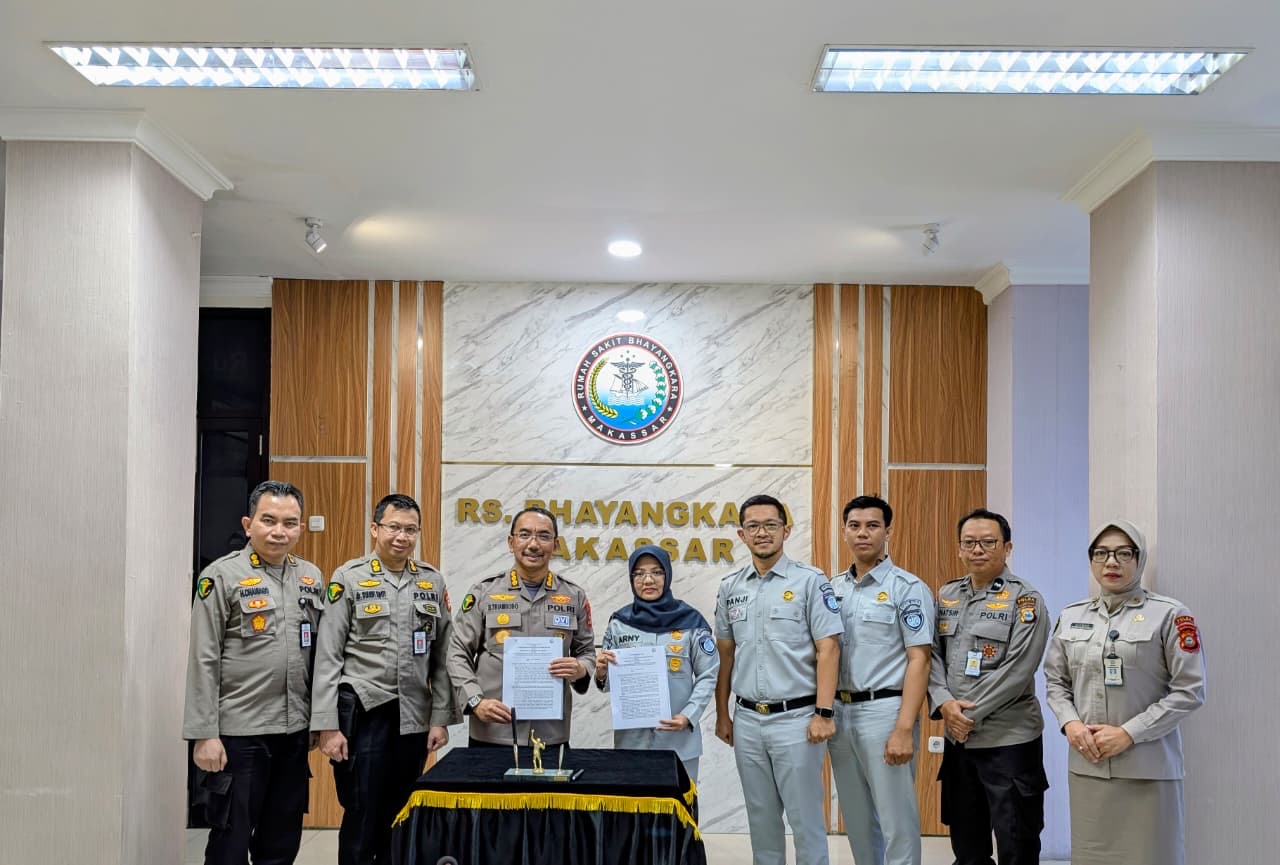 Jasa Raharja Sulsel Perkuat Sinergi dengan RS Bhayangkara Makassar Melalui Penandatanganan PKS