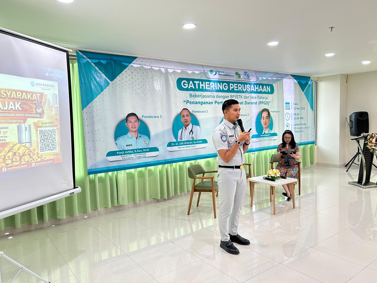 Jasa Raharja Tangerang Sosialisasikan Program Gebyar Emas bagi Wajib Pajak Taat Pajak di Rumah Sakit Hermina Periuk