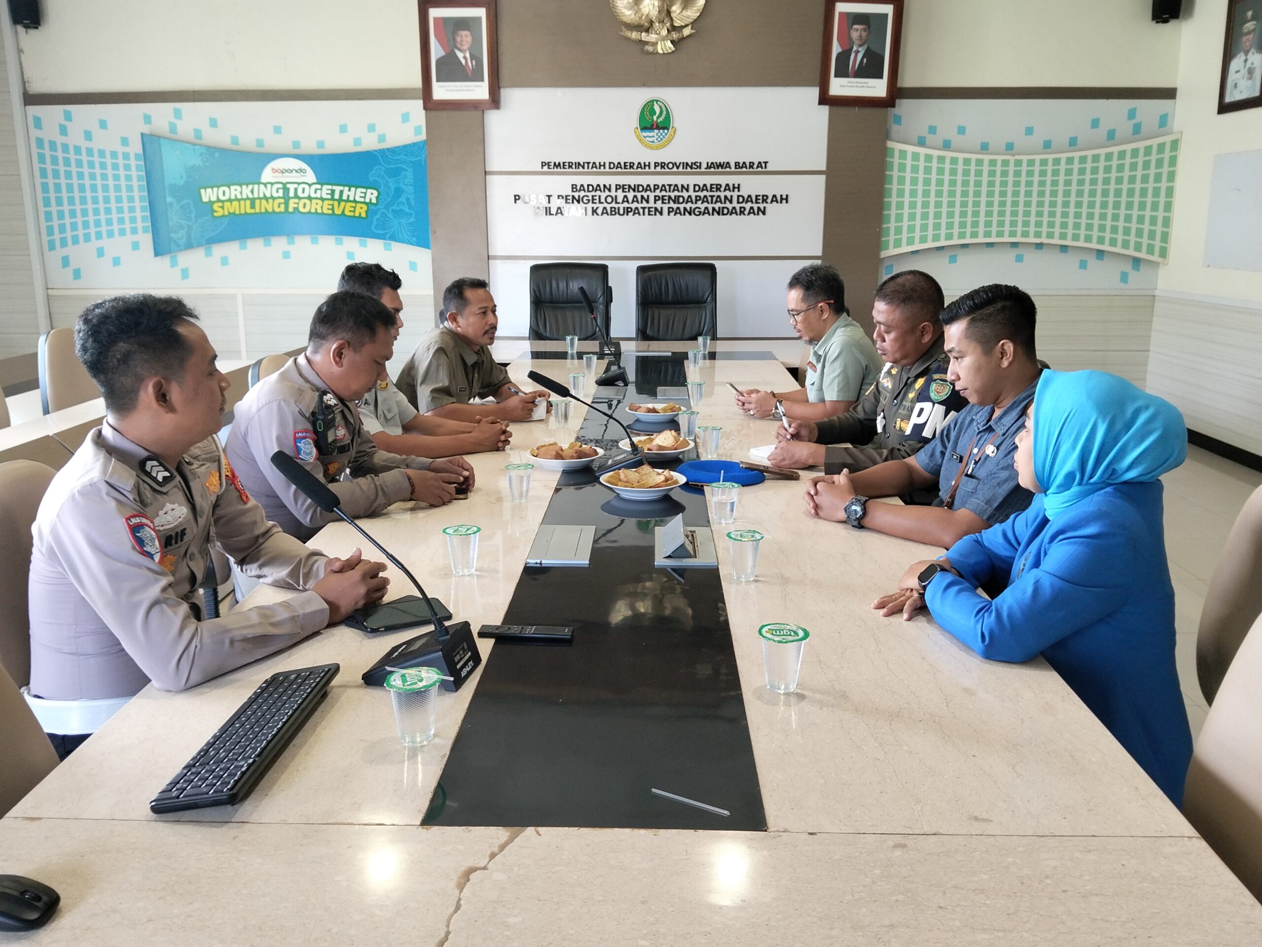 PT. Jasa Raharja Bersama Tim Pembina Samsat Kabupaten Pangandaran Gelar Rapat Persiapan Operasi Gabungan