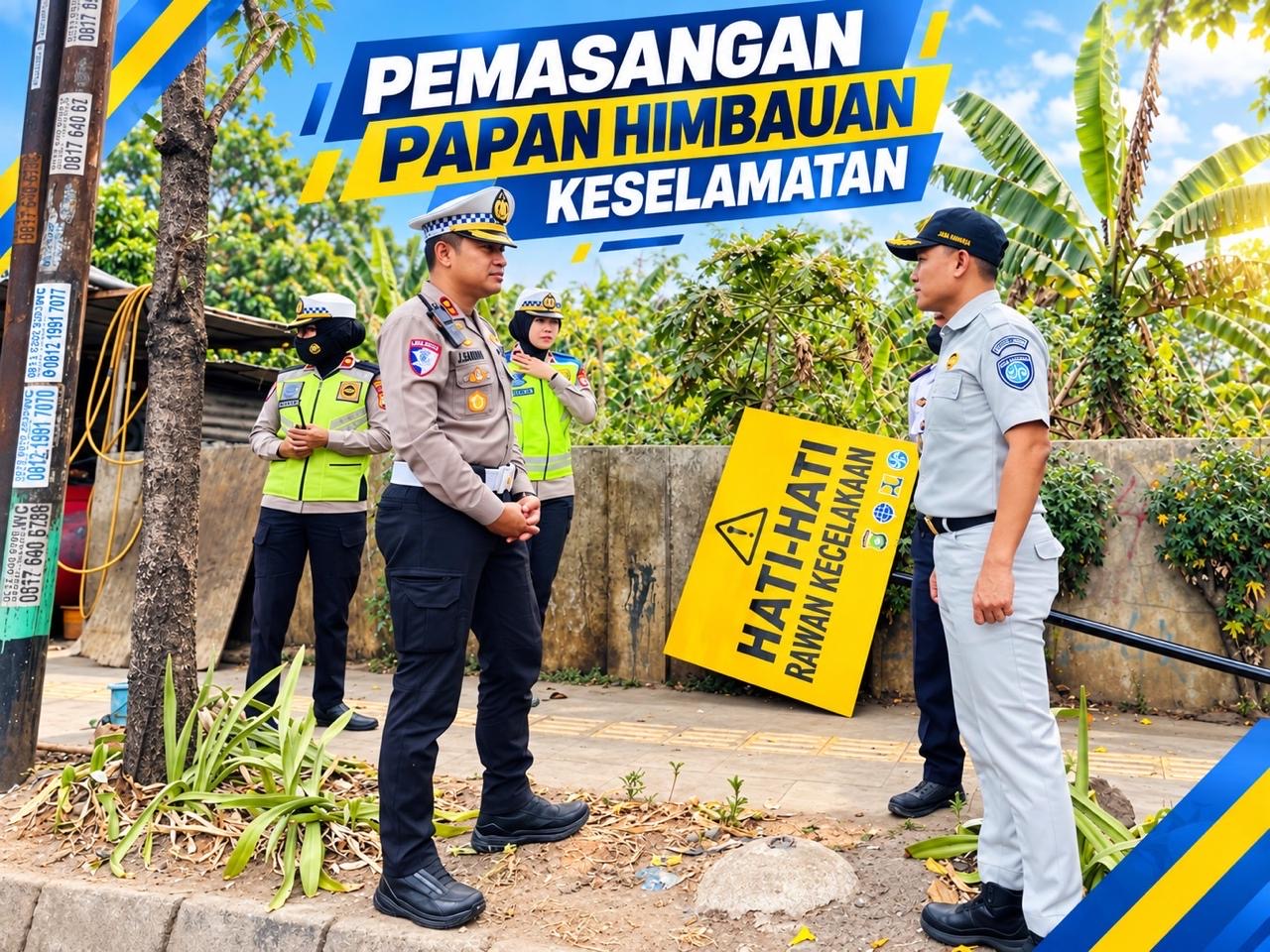 Cegah Laka Lantas, Jasa Raharja Pasang PAPAN HIMBAUAN KESELAMATAN di Daerah Rawan Kecelakaan