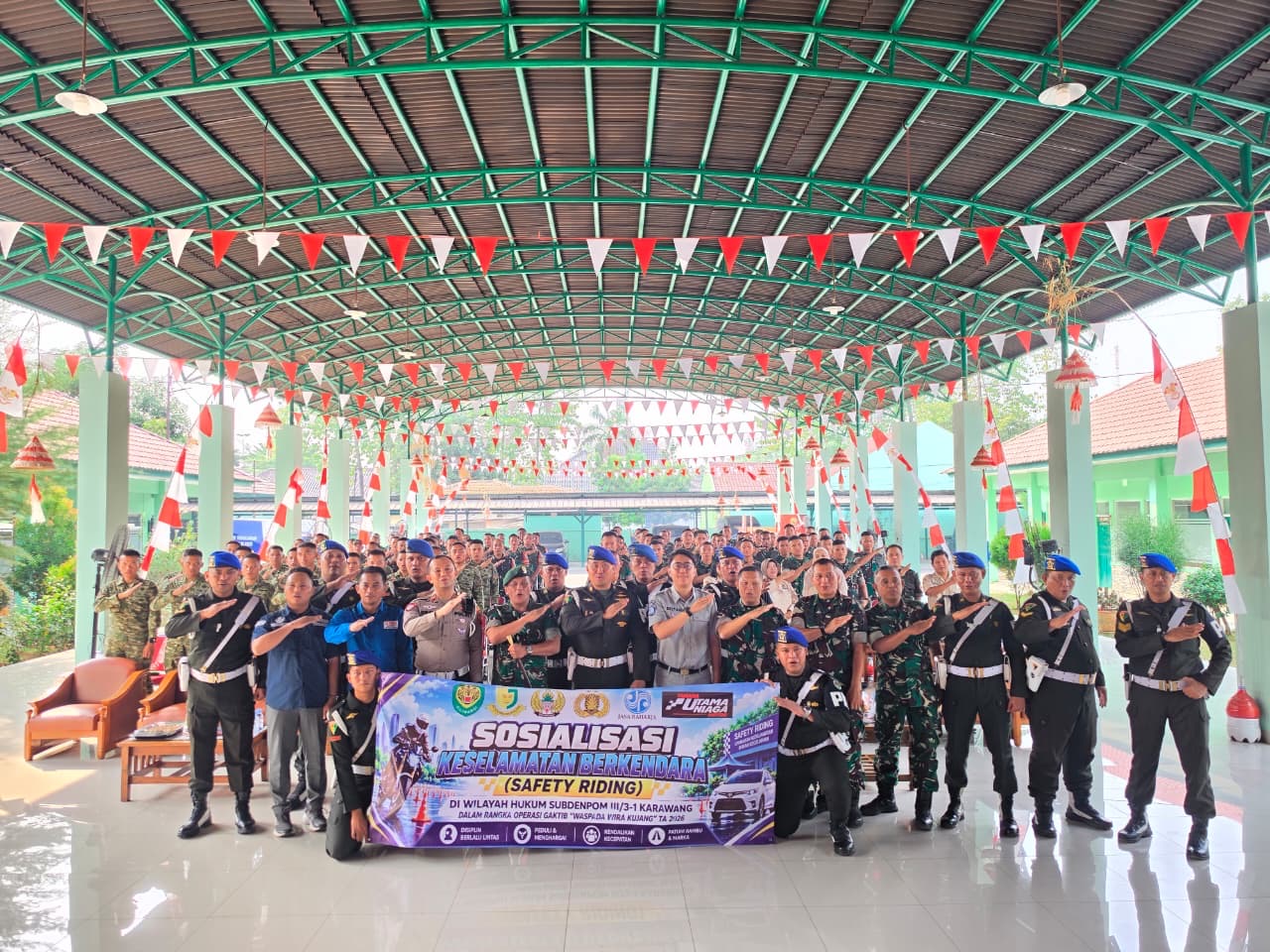 Jasa Raharja Karawang Sosialisasikan Safety Riding dan Kepatuhan Pembayaran Pajak Kendaraan Bermotor di Subdenpom Karawang